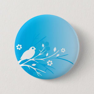 Blauer Vogel Button