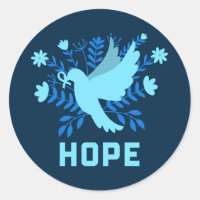 Blauer Vogel der Hoffnung und des Friedens - Taube