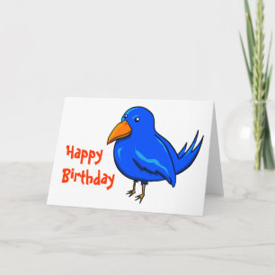 Blauer Vogel des Glücks zum Geburtstag Karte