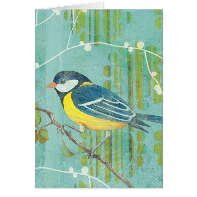 Blauer Vogel gehockt auf einem Baum (Vorne)