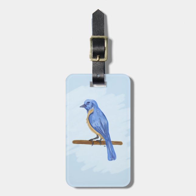 Blauer Vogel Gepäckanhänger (Vorderseite vertikal)