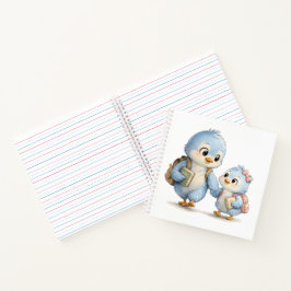 Blauer Vogel-Geschwister-Erinnerungs-Foto-Notizbuc Notizbuch