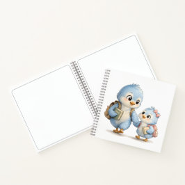 Blauer-Vogel-Geschwister-Spiralblock Notizbuch