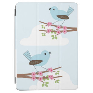 Blauer Vogel im Blüten-Baum iPad Air Hülle