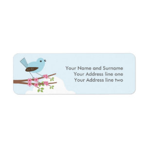 Blauer Vogel in Blossom Tree Benutzerdefinierter T