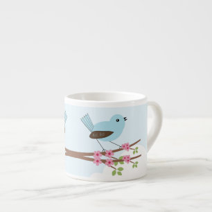 Blauer Vogel in Blossom Tree Espressotasse