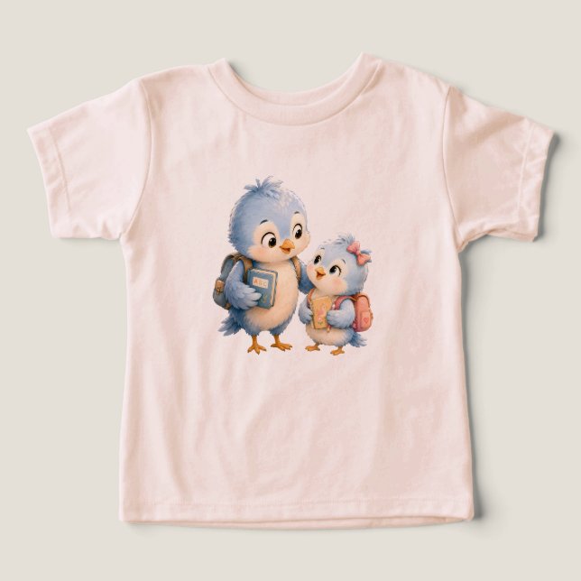 Blauer Vogel Kinder T-Shirt (Design Vorderseite)