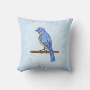 Blauer Vogel Kissen