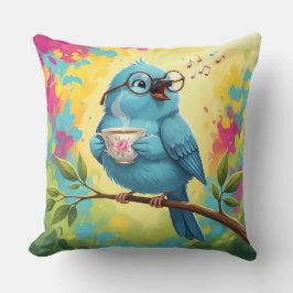 Blauer Vogel Kuschel-Wurfkissen Kissen