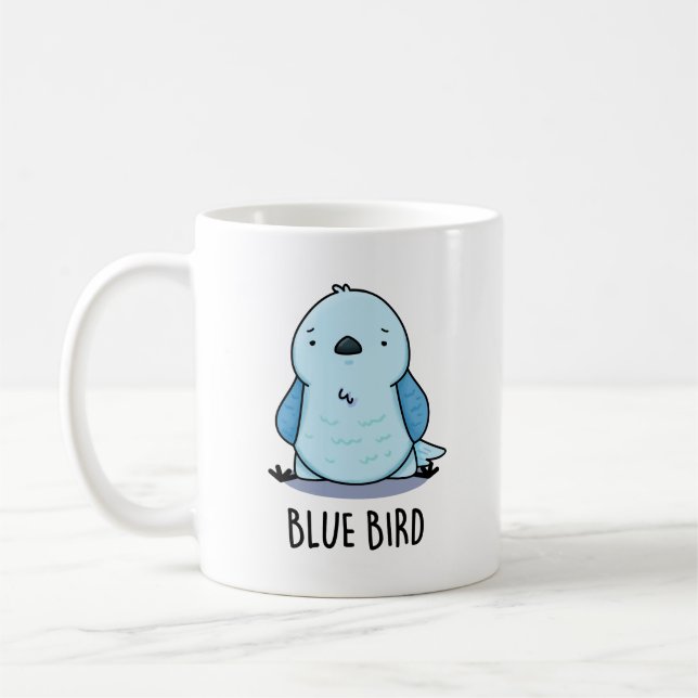 Blauer Vogel Lustiger Tierwitz  Kaffeetasse (Links)