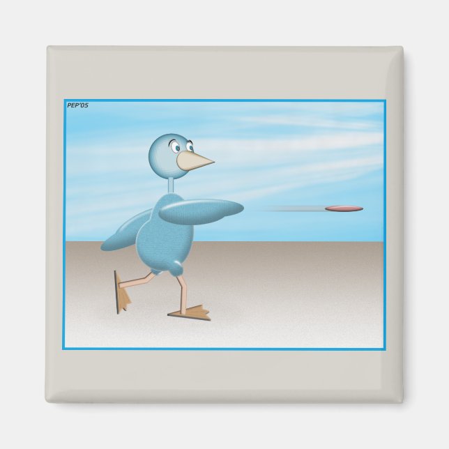 Blauer Vogel Magnet (Vorne)