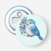 Blauer Vogel mit Blume