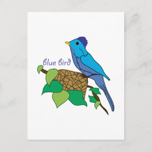 Blauer Vogel Postkarte