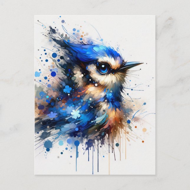 Blauer Vogel, Postüberquerung Postkarte (Vorderseite)