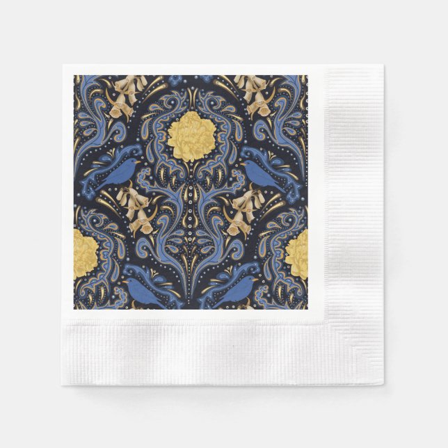 Blauer Vogel Serviette (Vorderseite)
