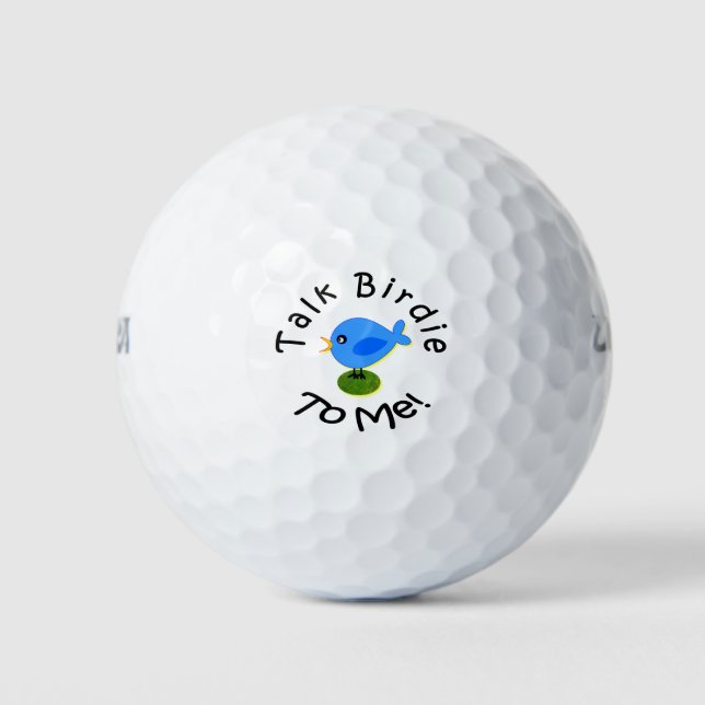 Blauer Vogel "Sprich Birdie To Me" Golf Ball (Vorderseite)