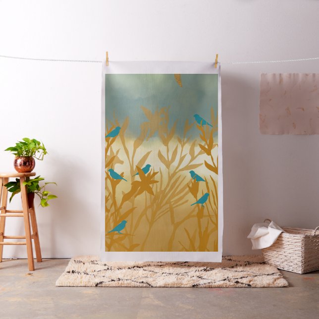 Blauer Vogel Stoff (Beispiel)