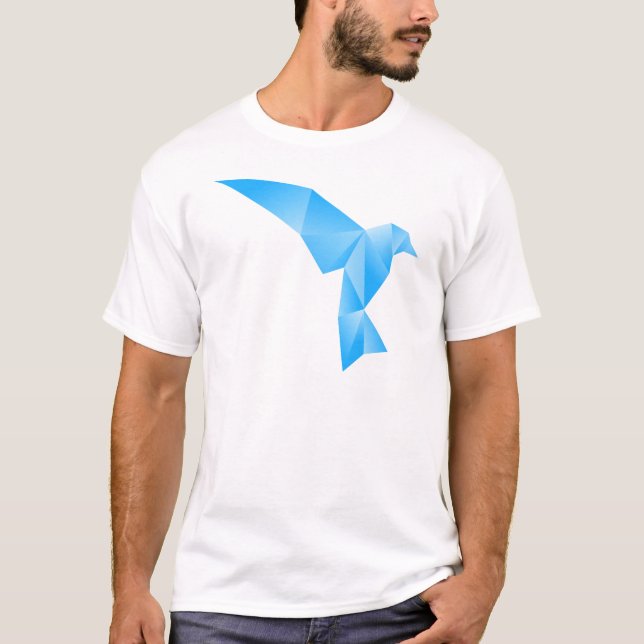 blauer Vogel T-Shirt (Vorderseite)
