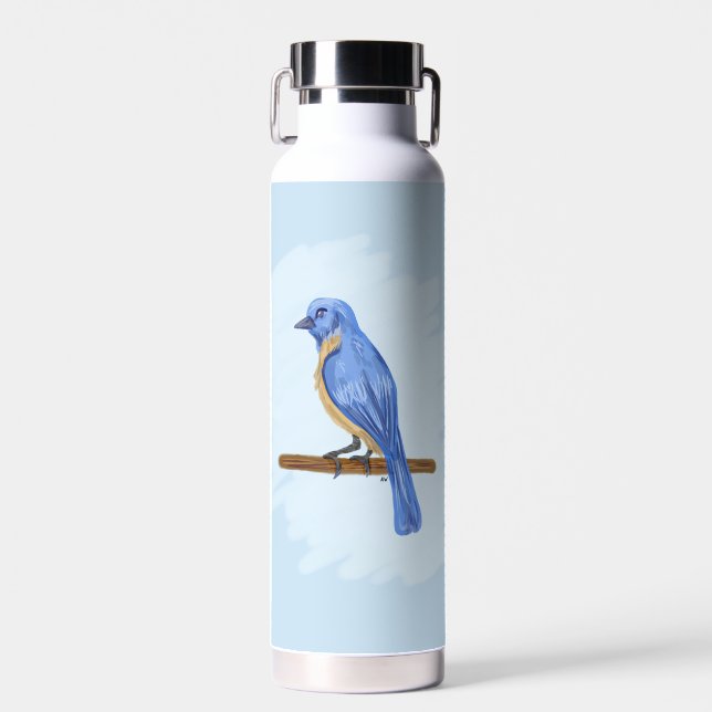 Blauer Vogel Trinkflasche (Vorne)
