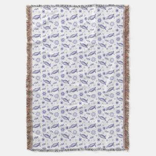 Blauer Vogel und Blume nahtlos Decke