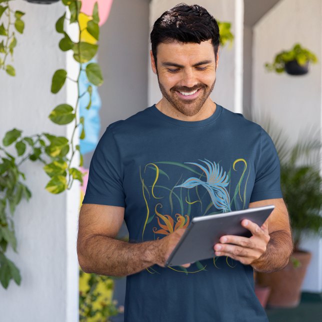Blauer Vogel und Vogel des Paradieses T-Shirt (Von Creator hochgeladen)