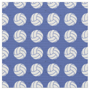 Blauer Volleyball-Holzfußboden Gemustert Stoff