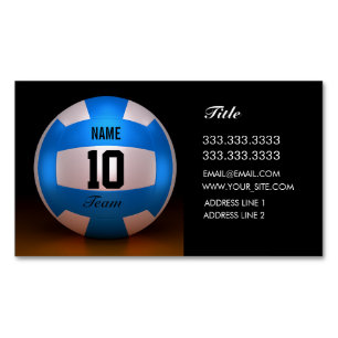 Blauer Volleyball Magnetische Visitenkarte