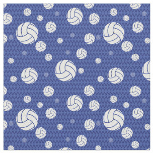 Blauer Volleyball Zickzack Gemustert Stoff