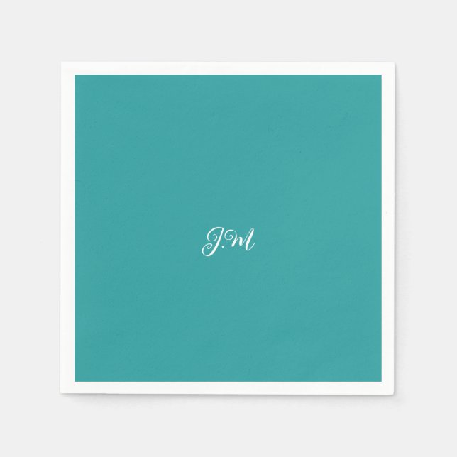 Blauer Vollfarben Trendpastellname Serviette (Vorderseite)