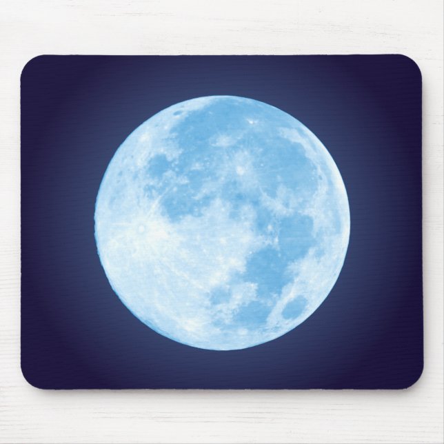 Blauer Vollmond Mousepad (Vorne)