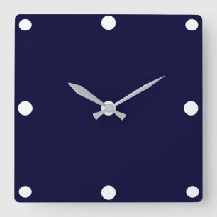 Blauer Vollton Quadratische Wanduhr