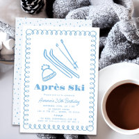 Blauer, von Hand Gezeichnet Après Ski Wintererwach