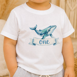 Blauer-Wal-1.-Geburtstags-Baby-T-Shirt Baby T-shirt