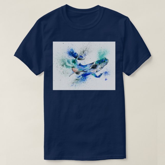 Blauer Wal 85 1 T-Shirt (Design vorne)