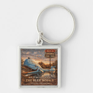 Blauer Wal Catoosa Route 66 Andenken Geschenk Schlüsselanhänger