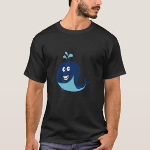 Blauer Wal Emoji T - Shirt Ozean Wasser Dolphin B