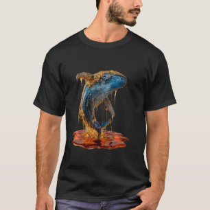 Blauer Wal Männer Frau Ästhetik Gold Honig Blauer T-Shirt