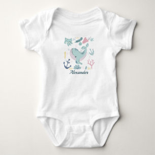 Blauer Wal Meer Leben Baby Ozean Meeresleben Strampler