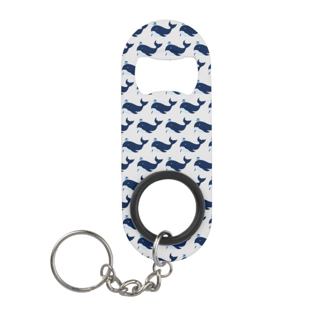 Blauer Wal, nautisch Mini Flaschenöffner (Vorderseite)