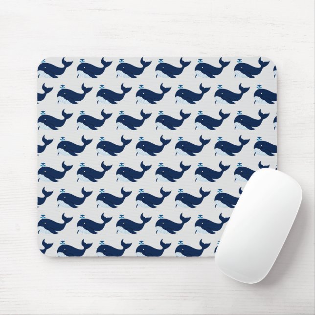Blauer Wal, nautisch Mousepad (Mit Mouse)