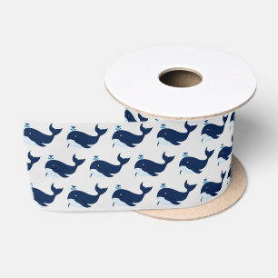 Blauer Wal, nautisch Satinband