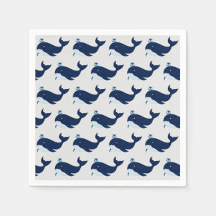 Blauer Wal, nautisch Serviette