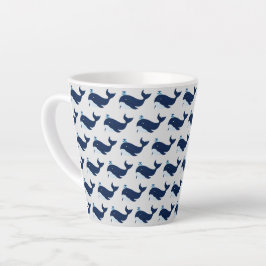 Blauer Wal, nautische Latte-Tasse Milchtasse