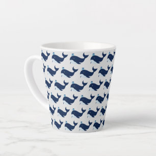 Blauer Wal, nautische Latte-Tasse Milchtasse