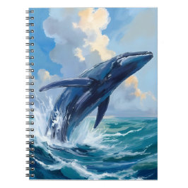 Blauer Wal | Ozean Meer Tier Wasserfarbe Notizblock