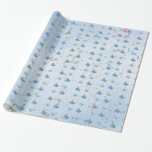 Blauer Wal Party Muster Geschenkpapier