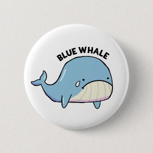 Blauer Wal Sad Whale Pun Button Button