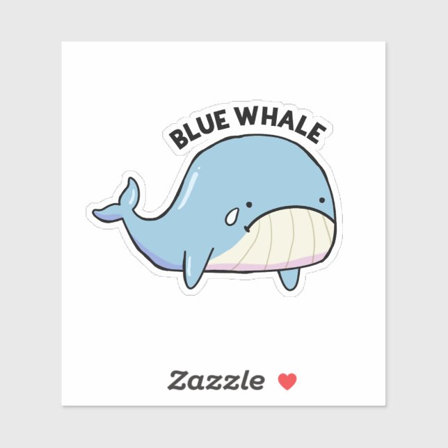 Blauer Wal Sad Whale Pun Die Cut Aufkleber (Blatt)