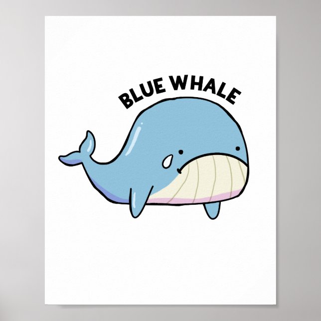 Blauer Wal Sad Whale Pun Poster (Vorne)