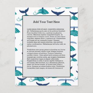 Blauer Wal Schwanz Waves Sea Animal Ocean Marine Flyer